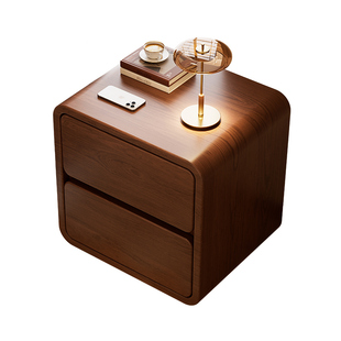 床头柜实木家用卧室2025爆款小型中古风现代简约床边收纳储物柜子