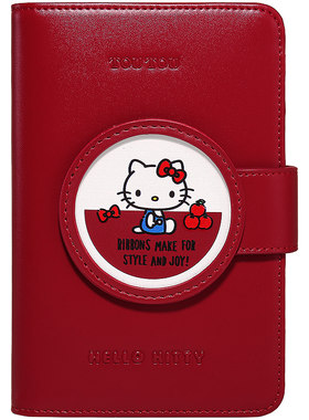 TOUTOUhelloKitty三丽鸥哈喽kt护照夹红色长款钱包卡包女生日礼物