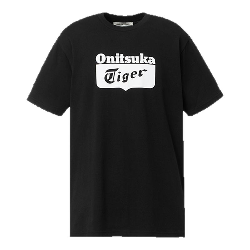 [经典]Onitsuka Tiger鬼塚虎男女同款休闲上衣黑色白色短袖T恤衫
