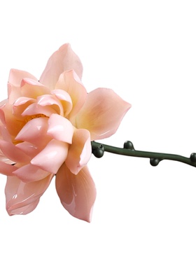 戴玉堂非遗陶瓷手工《仿真荷花花枝》牡丹花芍药花艺花瓶插永生花