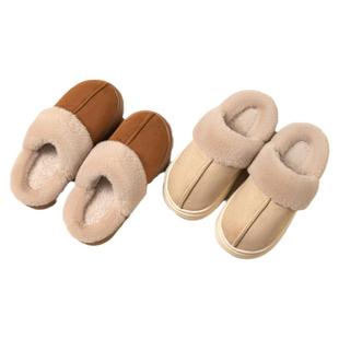 办公室替换鞋冬季2025新款厚底防滑保暖棉拖鞋女毛毛拖鞋外穿秋冬