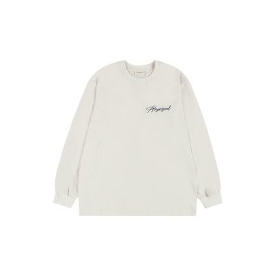 ATRY花体LOGO刺绣圆领长袖T恤男