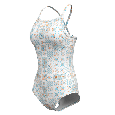 swans女士新款连体三角温泉泳衣