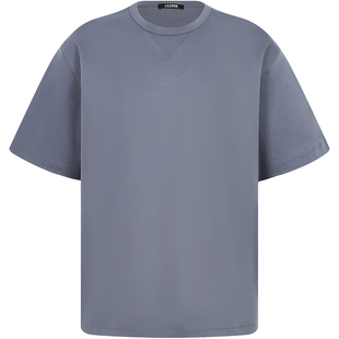 LEZORA 抗菌hemp双面汉麻！莱赛尔棉三角领微宽松T圆领恤男女夏季