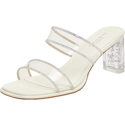 TATA他她法式气质高跟拖鞋女鞋通勤一字带休闲凉鞋夏新款XEK03BT5