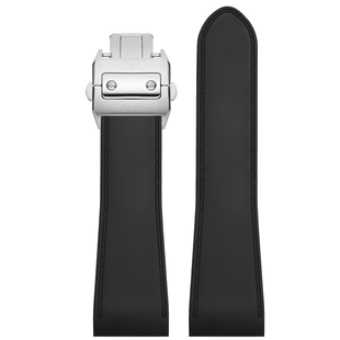 橡胶手表带适配卡地亚山度士Santos100桑托斯手表带男配件23 25mm