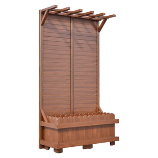 防腐木花架爬藤架户外庭院花箱栅栏围栏花园隔断护栏阳台露台花盆