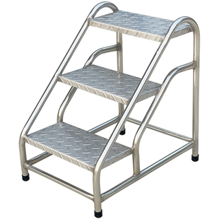 304不锈钢踏步凳工业踏步梯台阶凳小楼梯登高梯家用步锈钢梯子