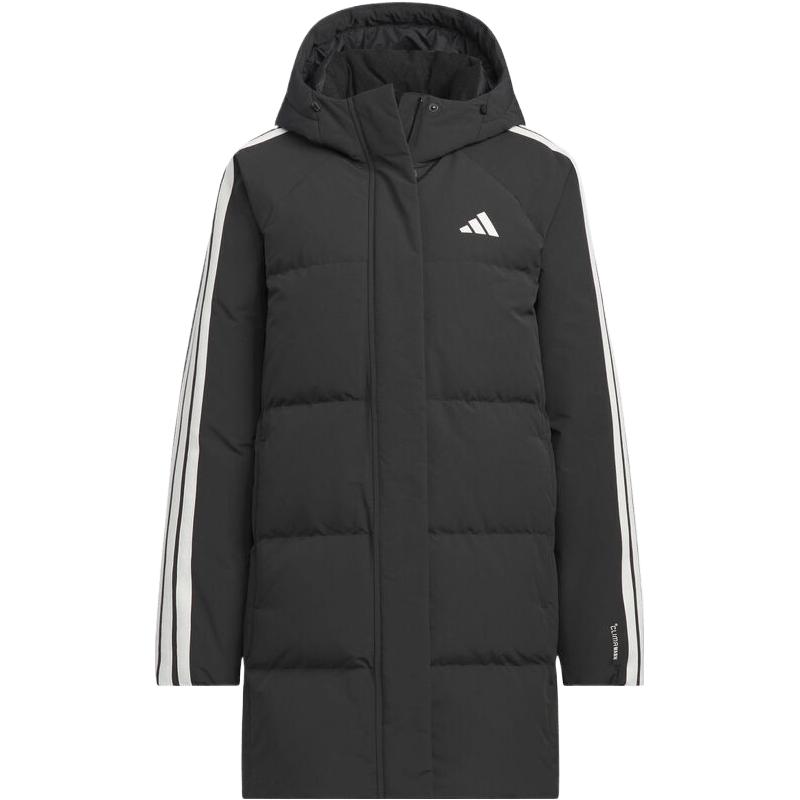 adidas阿迪达斯女子运动训练保暖连帽中长款羽绒服外套KC2486