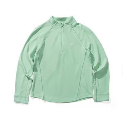 NOTHOMME 5A抗菌户外吸湿排汗华夫格纯色半开领长袖卫衣女士