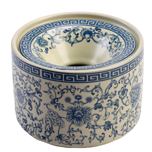 米黄汝窑烟灰缸茶洗家用办公室陶瓷灭烟茶渣缸茶台摆件带盖防飞灰