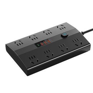 梯形插线板家用多功能接线板带线插座电源转换器插排拖线板多孔位