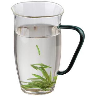 高茗玻璃茶杯带把茶楼专用绿茶杯子2025新款水杯女泡茶尤马马推荐