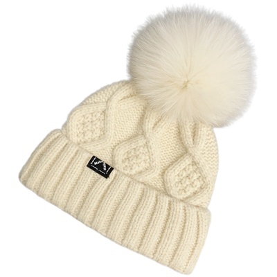 出游百搭男女秋冬麻花纹毛球帽子