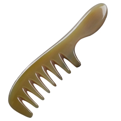 天然正品宽齿牛角梳子