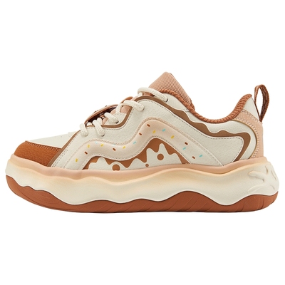 甜甜圈|特步童鞋冬季新款女童板鞋儿童运动休闲面包鞋中大童防滑