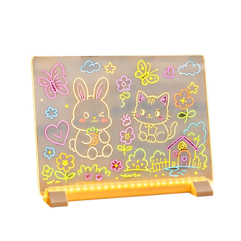 儿童七彩荧光画板临摹DIY