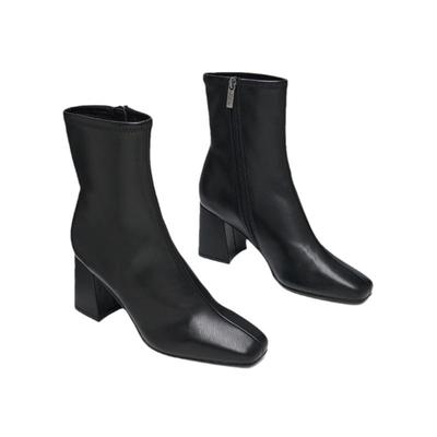 思美登短筒靴粗跟时尚短靴