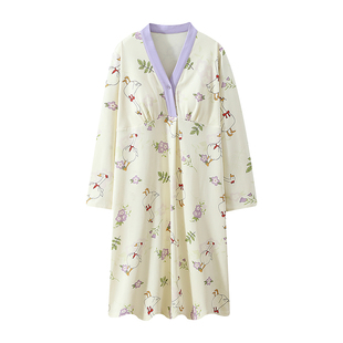 【带胸垫】孕妇产妇待产裙夏季纯棉哺乳睡衣产后月子服产房连衣裙