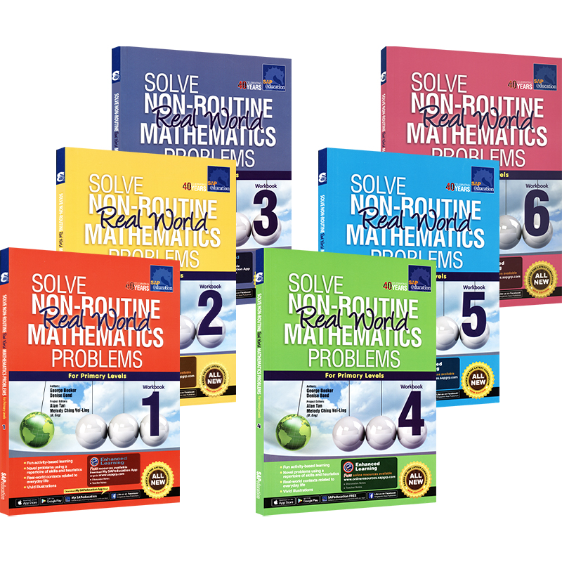 Solve Non Routine Real World Mathematics Problems Workbook 1-6年级 SAP现实生活中的数学问题新加坡小学数学练习册英文原版