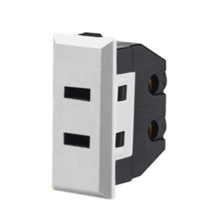 卡式嵌入式二插带保护门二脚二孔插座二极交流2芯ac电源插座模块