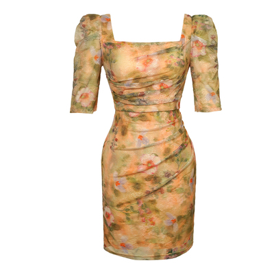 端庄大气小香风网纱连衣裙