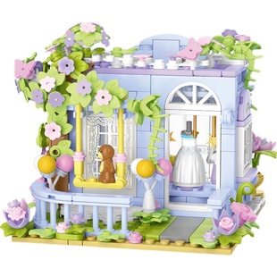 未及有个创意园花花限定街景小店国产积木益智玩具女生生日礼物