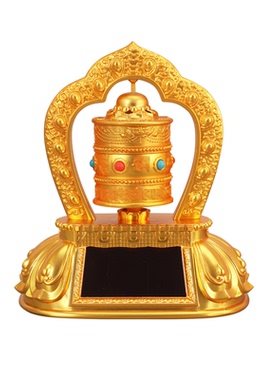 德田正品太阳能电池转轮经筒续航车载携迷你合金藏式六字家用摆件