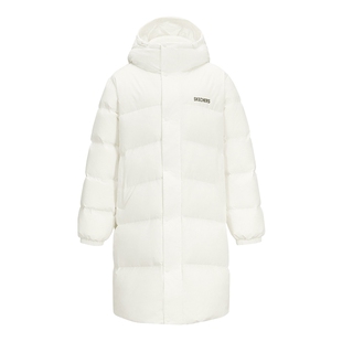 Skechers斯凯奇秋冬男女款休闲保暖长款羽绒服外套 L424U193/0074
