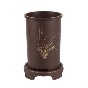 高宅仿紫砂塑料花盆兰花盆景盆仿古圆形兰花盆君子兰多肉陶瓷花盆