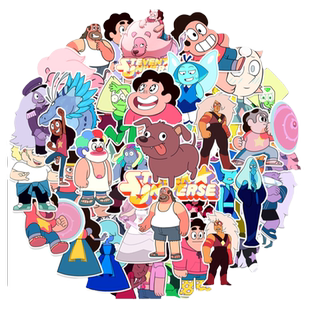 50张Steven Universe宇宙小子卡通动漫涂鸦贴纸装饰笔记本头盔行李箱书桌保温杯吉他电动车手机壳DIY防水贴纸