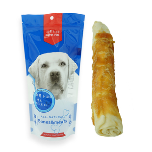 大号鸡肉干牛皮磨牙棒耐咬洁齿幼犬换牙咬胶小中大型犬金毛牛压骨