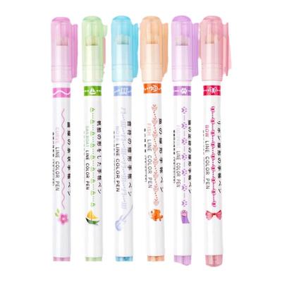 曲线手帐图案彩色标记花型轮廓笔