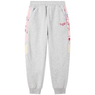 361度童装女童针织加绒加厚长裤2026春新年儿童休闲冬季运动裤子