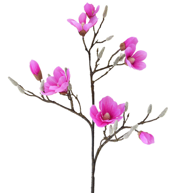 仿真紫玉兰花高档客厅落地单支花插花摆件桌面装饰假花塑料花绢花