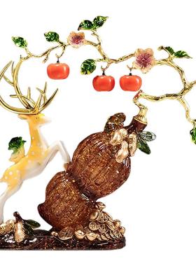 轻奢福鹿摆件客厅玄关装饰