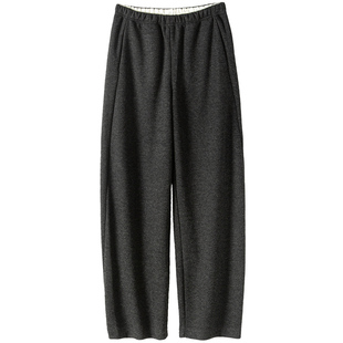 柔软垂顺蚕丝山羊绒复合面料显瘦遮肉显高挑香蕉裤休闲长裤女秋冬