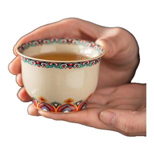 敦煌宝相安康禅意对杯陶瓷茶杯博物馆文创茶具套装新婚礼品送长辈