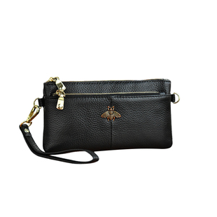 女士真皮百搭手拿包休闲散步小包头层牛皮妈妈买菜小包百搭小方包