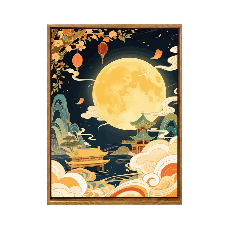 中秋节治愈桂花风景DIY数字油画