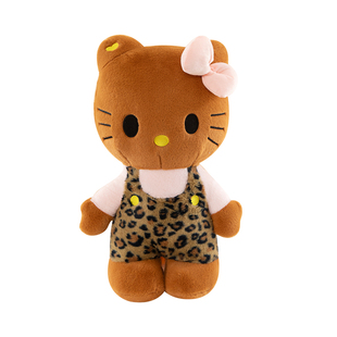 hello kitty公仔毛绒玩具凯蒂猫玩偶黑皮豹纹KT猫咪抱枕儿童礼物