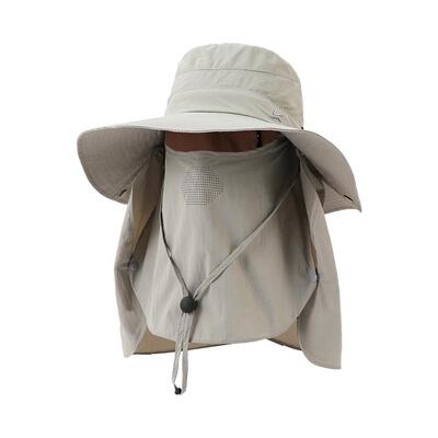 防晒面罩男款大头围渔夫帽户外