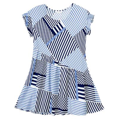 不规则条纹设计睡裙罗丝美纯棉夏