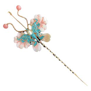 珠翠玉锦-梦华录-赵盼儿宋引章发簪仿点翠蝴蝶发簪古风头饰配饰