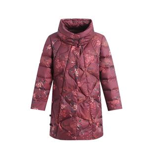 鸭鸭中老年羽绒服奶奶装2025年冬季优雅立领中长款保暖显瘦外套J