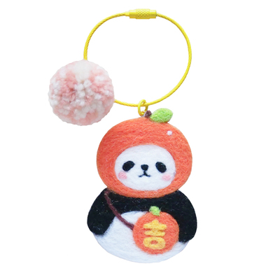 数绵羊羊毛毡戳戳乐桃花招财挂件