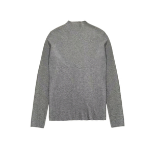 高端扬子纱100%精纺羊毛女半高领鱼骨纹肌理感修身内搭针织打底衫