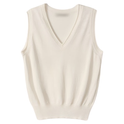 秒发！纸片人背心26春韩国not*ing written显瘦V领无袖针织上衣女