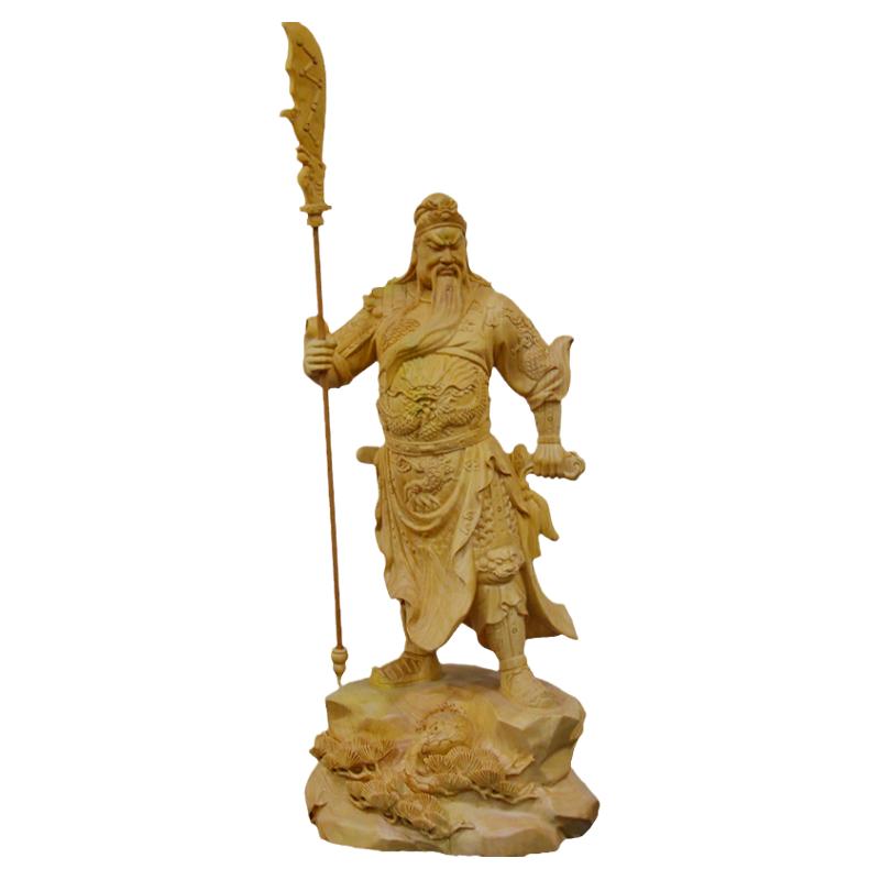 木雕关公像关二爷神像关帝财神像武财神家用居家摆件 圣