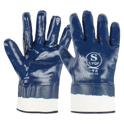 大口丁晴浸胶防水耐油劳保手套